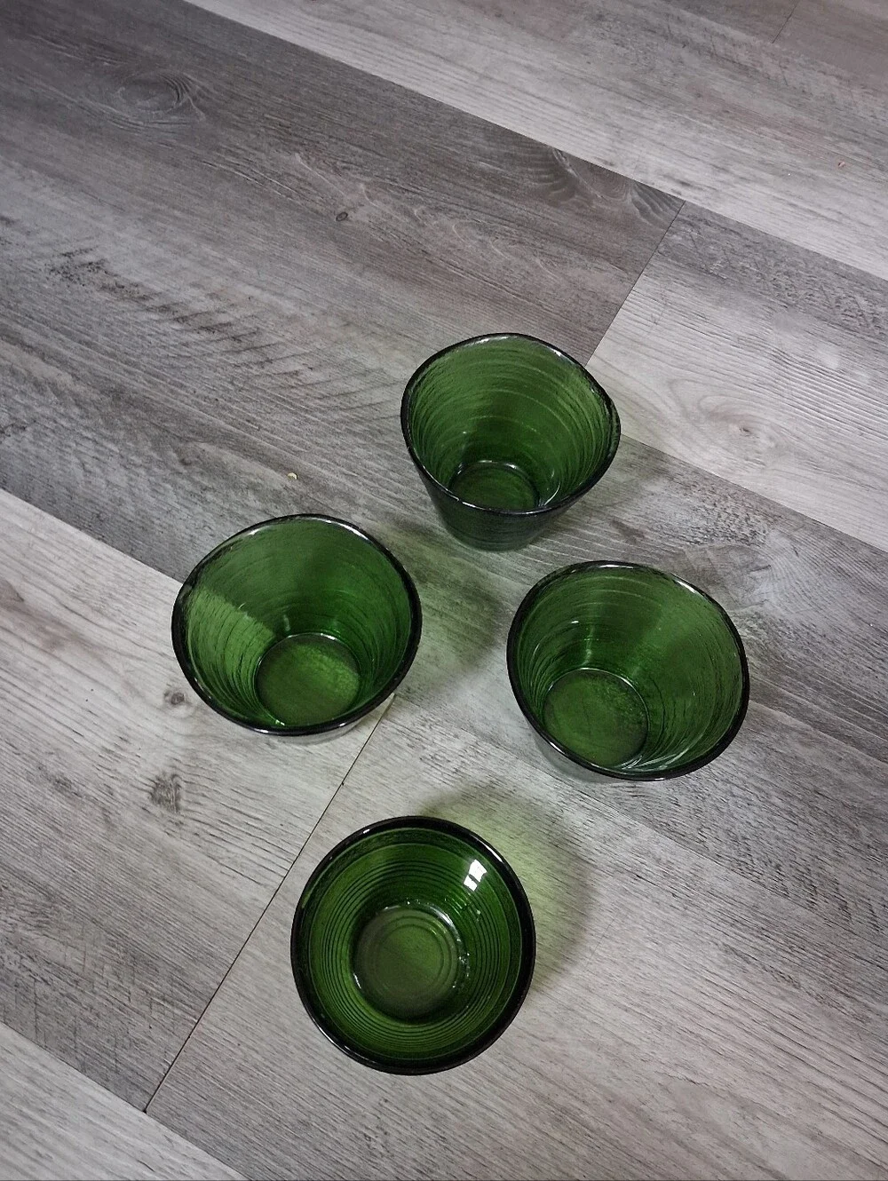 Vintage Green Glass Tumbler Set - 4-Piece